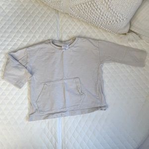 zara Basics White Long Sleeves Tshirt with sweatshirt pocket